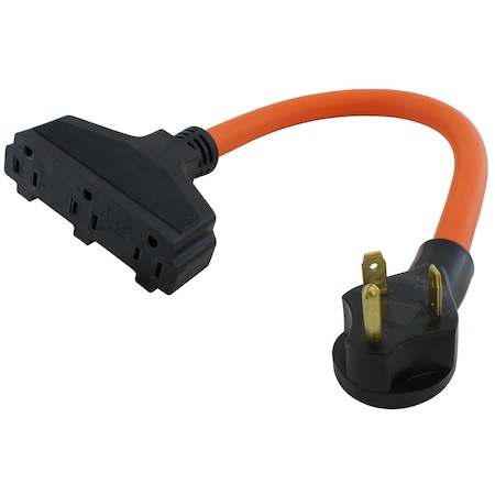 Ac Works Plug Adapter, STW, 5-15R, TT-30P, 1.5 ft., Orange TT30W515-018